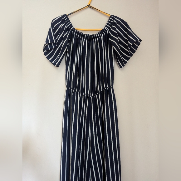 Blue and White Stripe Jumpsuit - Picture 1 of 1